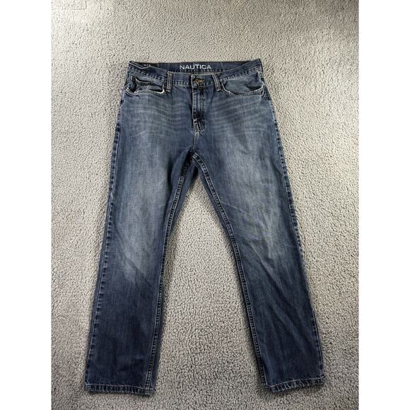 Nautica Jeans Men 36 Straight Fit Blue Denim Pants - Picture 1 of 11